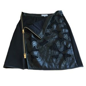 Ports 1961 Appliqué Mini Skirt, Zipper Closure